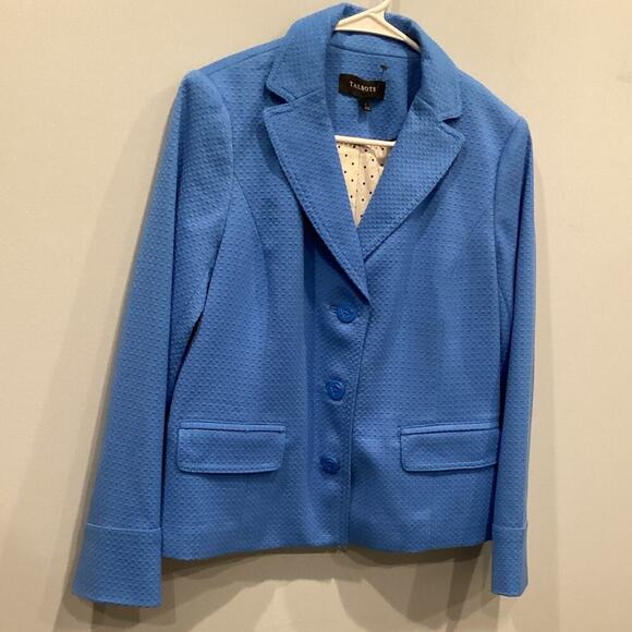 Talbots Womens Blazer Size 6 Blue Classic Preppy Workwear Nautical Office Jacket - Picture 1 of 11